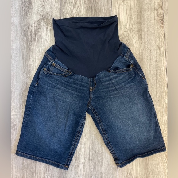 Indigo Blue Pants - Indigo Blue Medium Maternity Jean Shorts